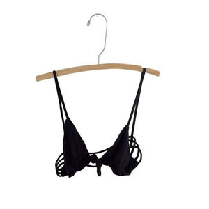 Aila Blue Bikini Top Swimwear Strappy Tie Front Knot Suit